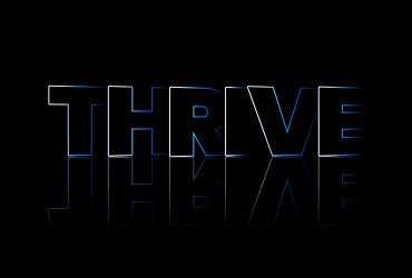 Thrive shadow style typography on black background